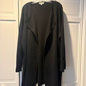 Black Open Front Cardigan Sweater